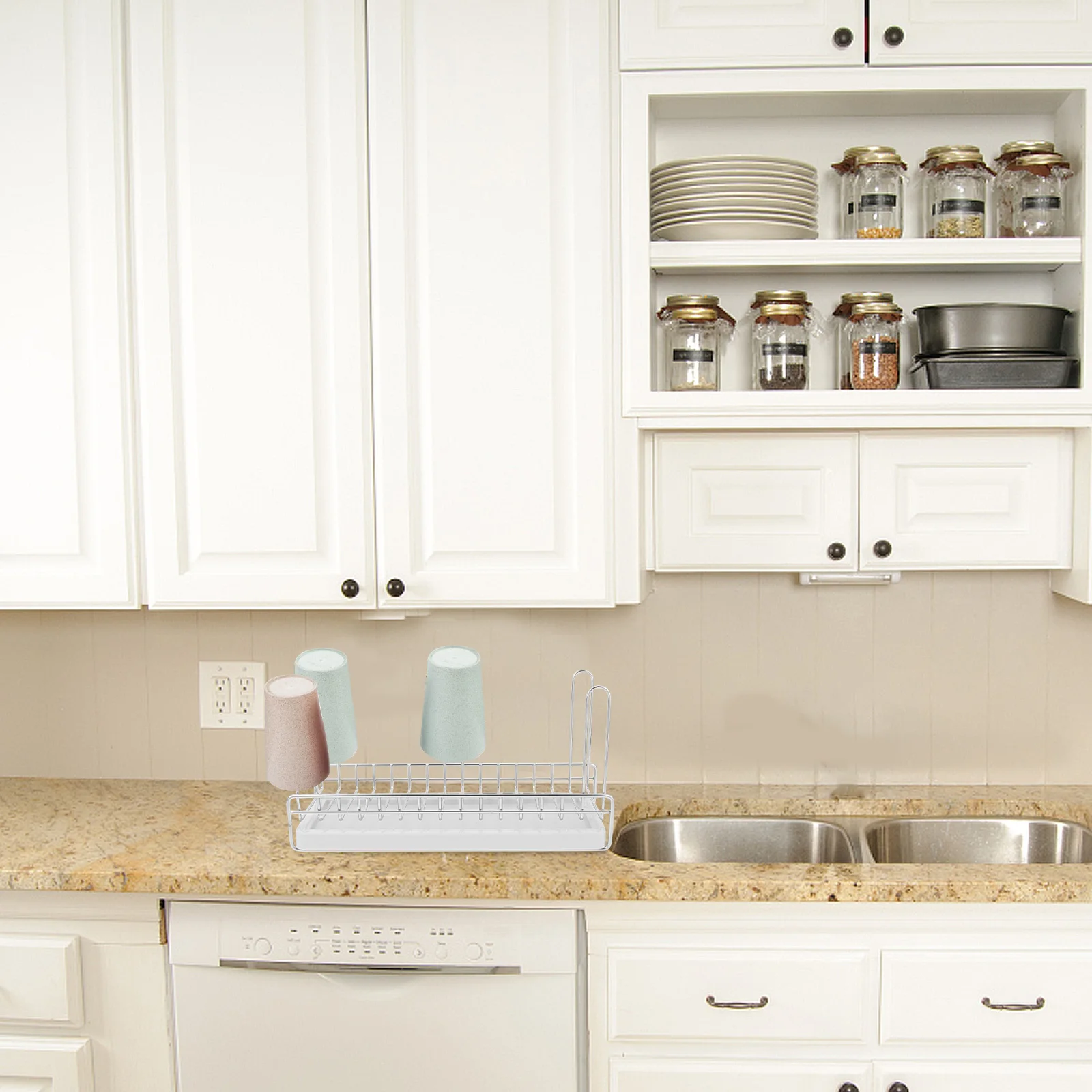 

Сушилка для чашек с водой из нержавеющей стали, органайзер для хранения большой емкости для кухни, ванной комнаты, офиса, экономия места, слив