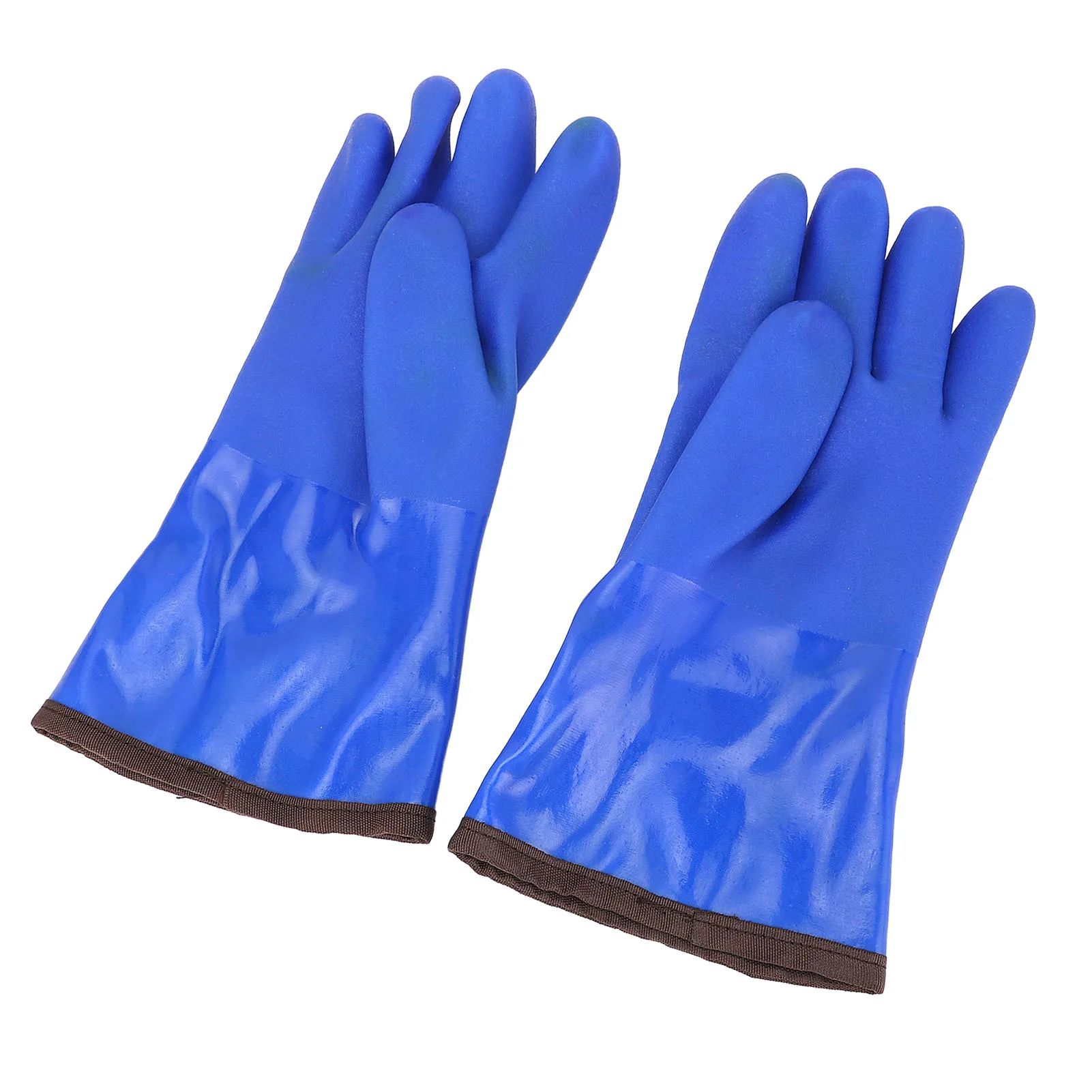 قفازات حرارية مبطنة من الصوف قفازات عمل شتوية مطاطية غير قابلة للانزلاق -20 ℃ قفازات مقاومة للماء باللون الأزرق #1