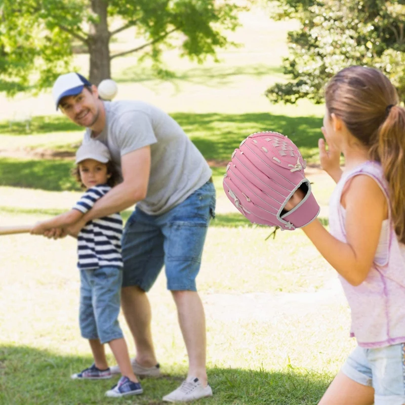 Baseball Glove For Kids Youth Softball Mitt Sports Softball Glove For Kids And Youth Beginner Play Training Pink