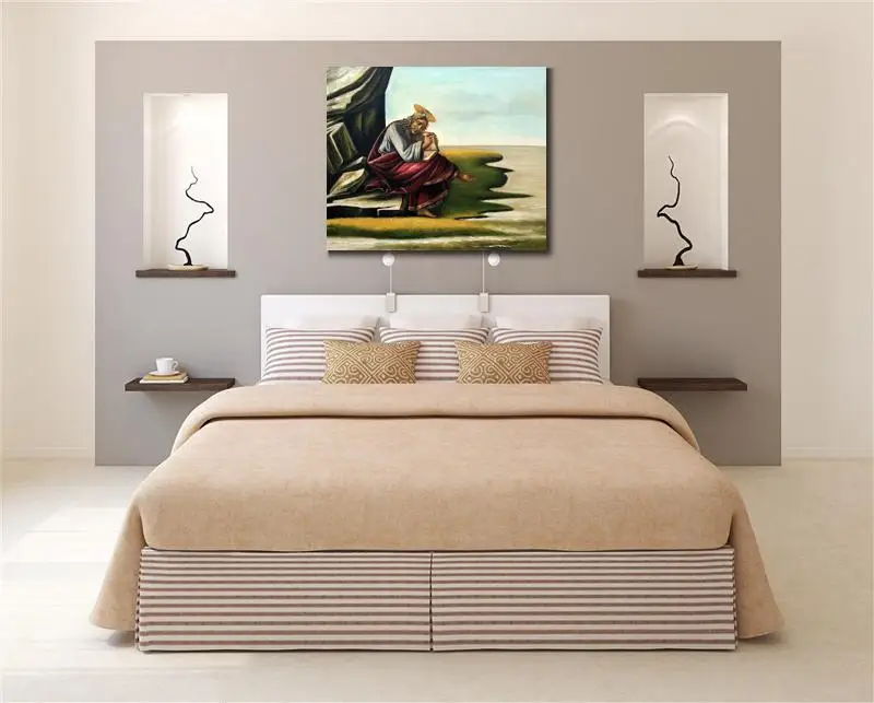 Canvas Paintings for living room St John on Patmos Sandro Botticelli High quality Hand painted