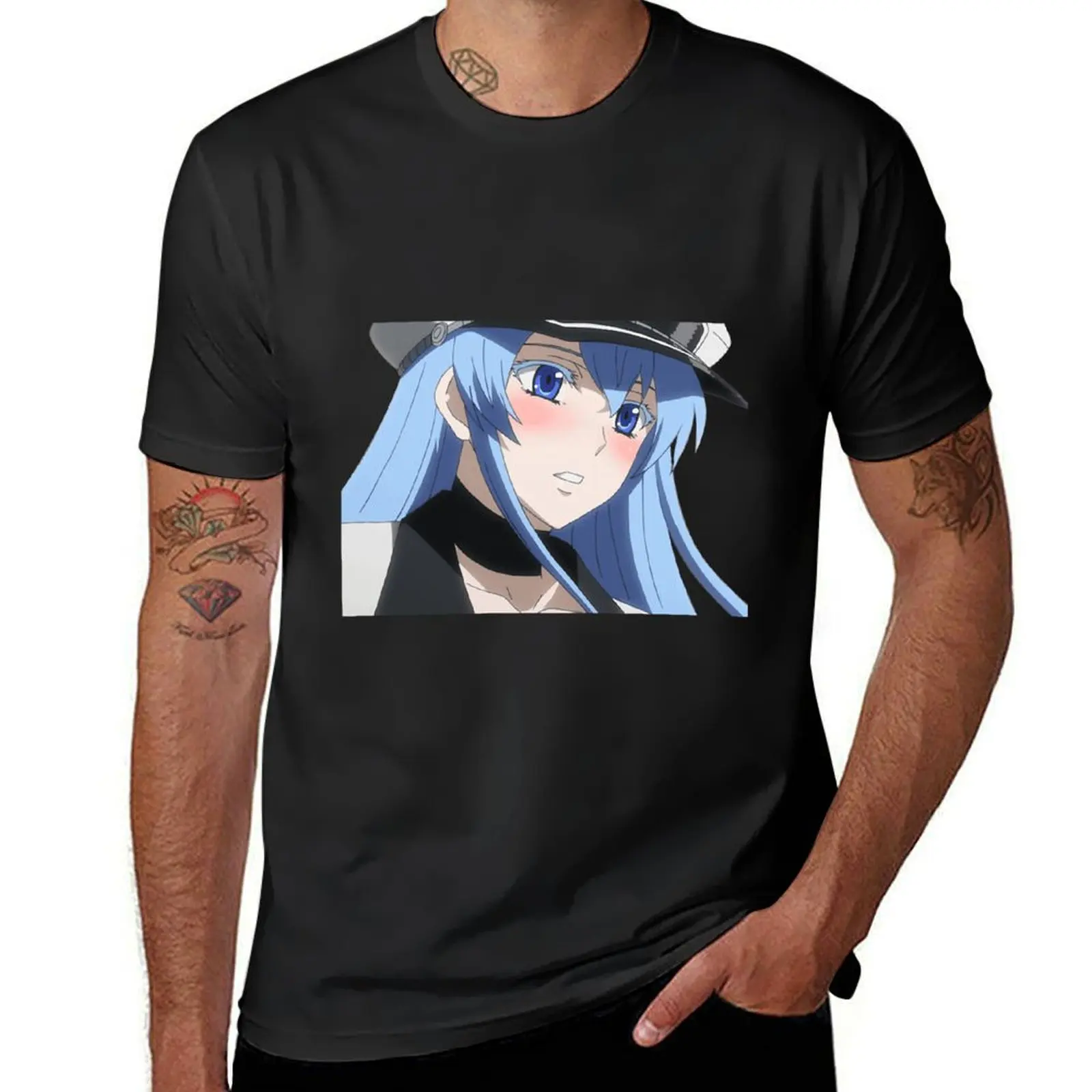 Esdeath cute T-Shirt oversizeds anime clothes mens clothing