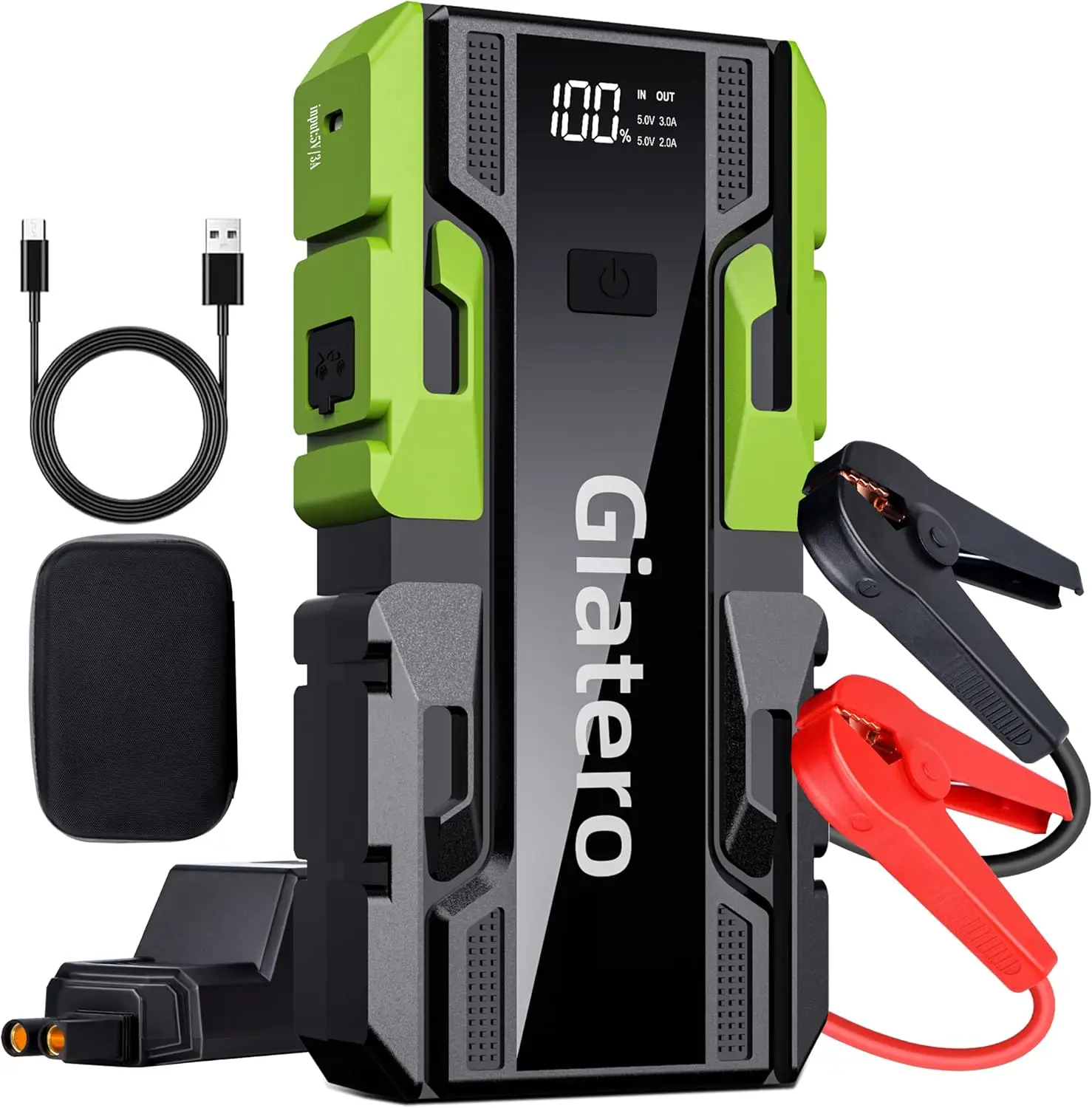 

001B 4500A Portable Car Jump Starter 12V Battery Booster with Flashlight & Type-C Cable