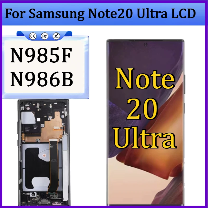 

OLED For Samsung Note20 Ultra LCD N985F Display Touch Screen Digitizer with Frame For Samsumg Galaxy Note20 Ultra 5G N986B LCD