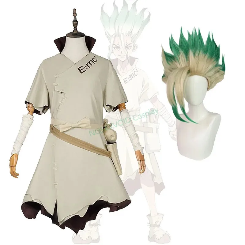 Chaqueta de Cosplay de Anime Ishigami Senkuu, disfraces de Halloween, pelucas de Cosplay de cómic-con, fiesta de carnaval, vestido Ishigami Senku