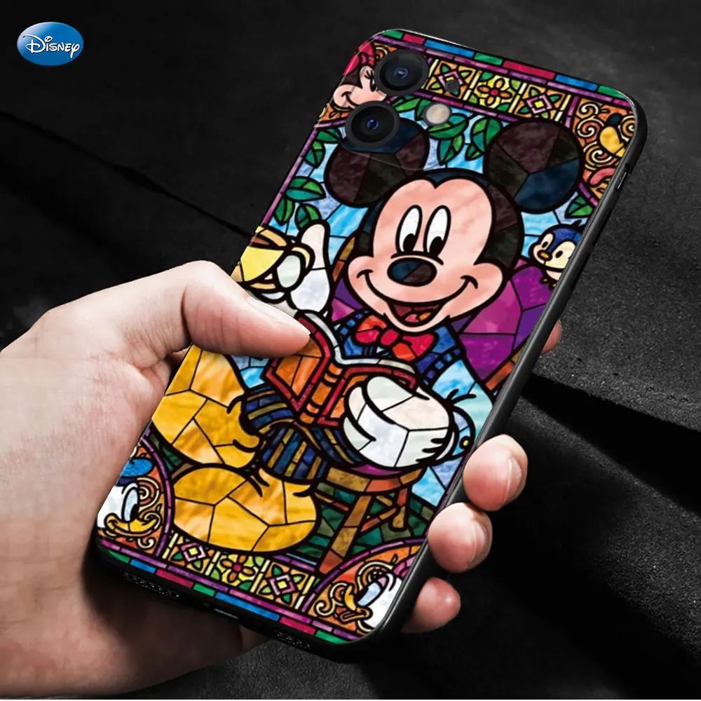 For Apple iPhone 14 X 12 Pro Max XS XR 8 11 Plus 13 14 Phone Case Mickey MouPrincess Art Luxury