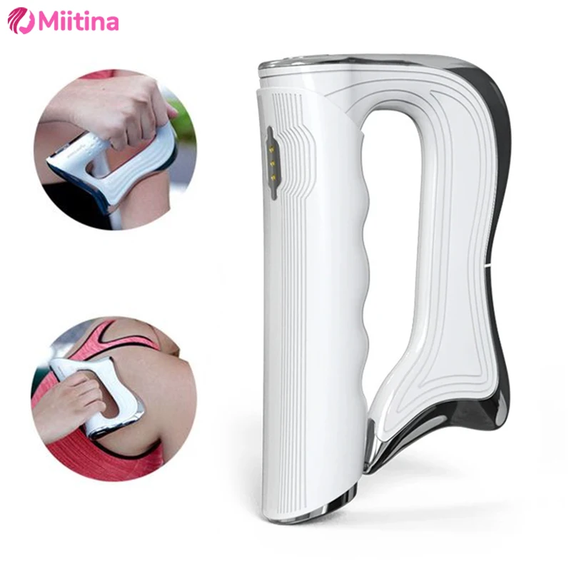 Electric Fascia Gun MicroCurrent Body Massager Muscle Relaxation Stimulator Scraping NMES Pain Relief Knife Muscle Gua Sha Tool