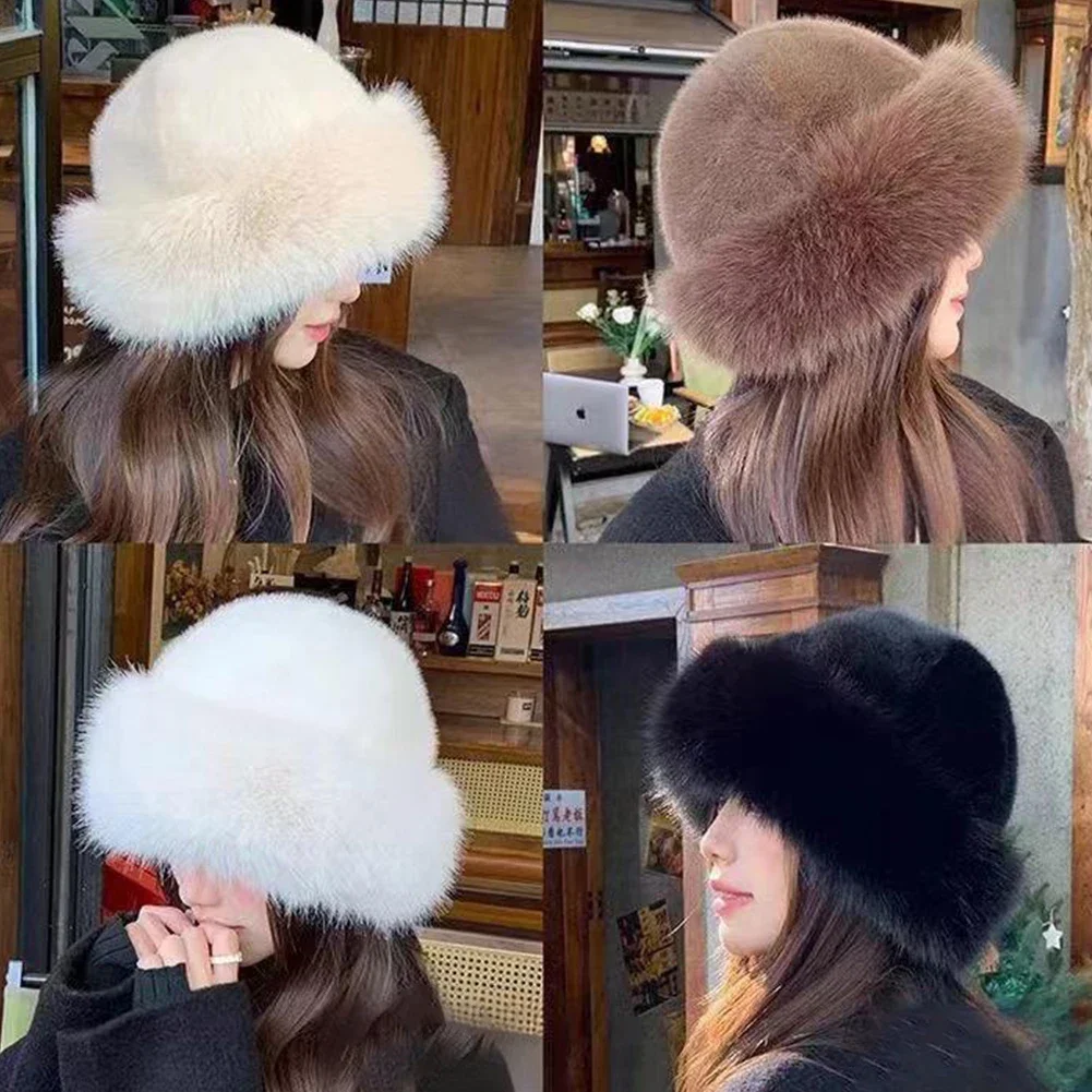 Furry Hats For Women, Autumn/Winter Korean Style Warm Hats, Solid Color Flattering Mongolian Hats Thickened Winter Outfits