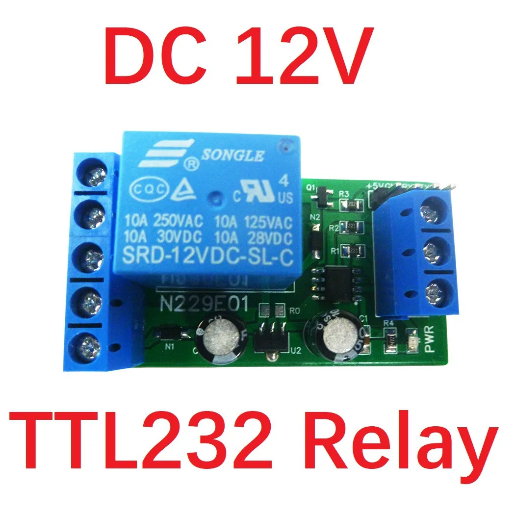 

DC 5V 12V 1 Channel TYPE-C USB Relay Board RS232(TTL) PC UART Serial Port Switch Relay Module with Power Indicator