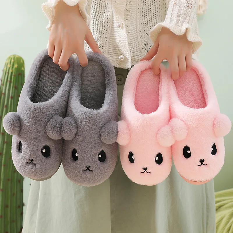 

Winter Women's Cartoon Plush Slippers Cozy Winter Bedroom House Shoes with Non-Slip Soft Sole for Indoor Comfort Home Warm Shoes