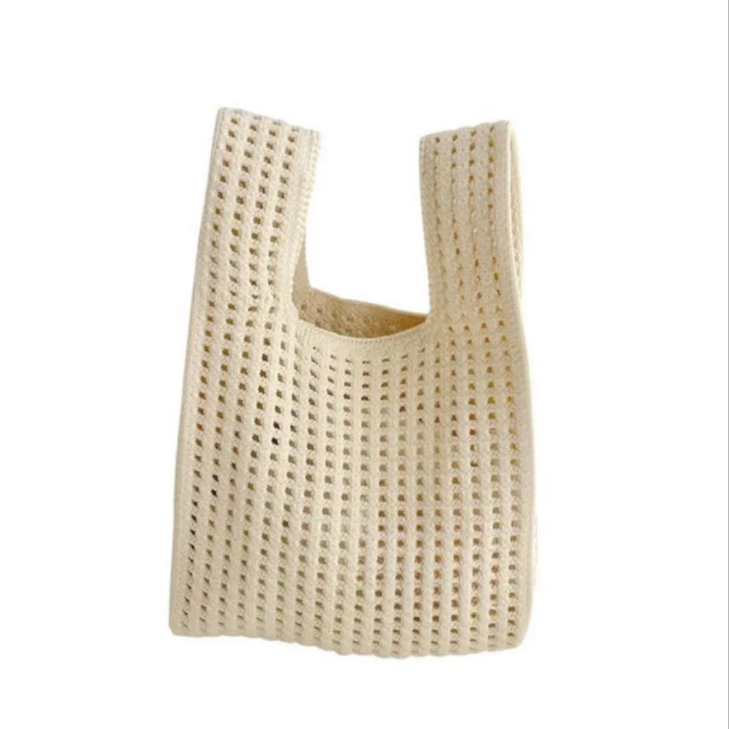 Bolso de mano tejido a cuadros para mujer, bolso de un hombro, versátil, elegante, informal, a la moda, nuevo