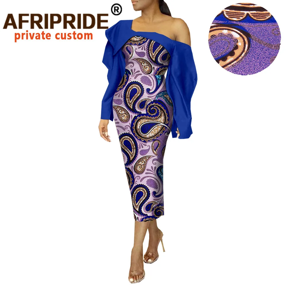 African Print Dresses for Women Fashion Bodycon Dress Casual Slim Fit Plus Size Long Sleeve Dashiki Outfits AFRIPRIDE A2025004