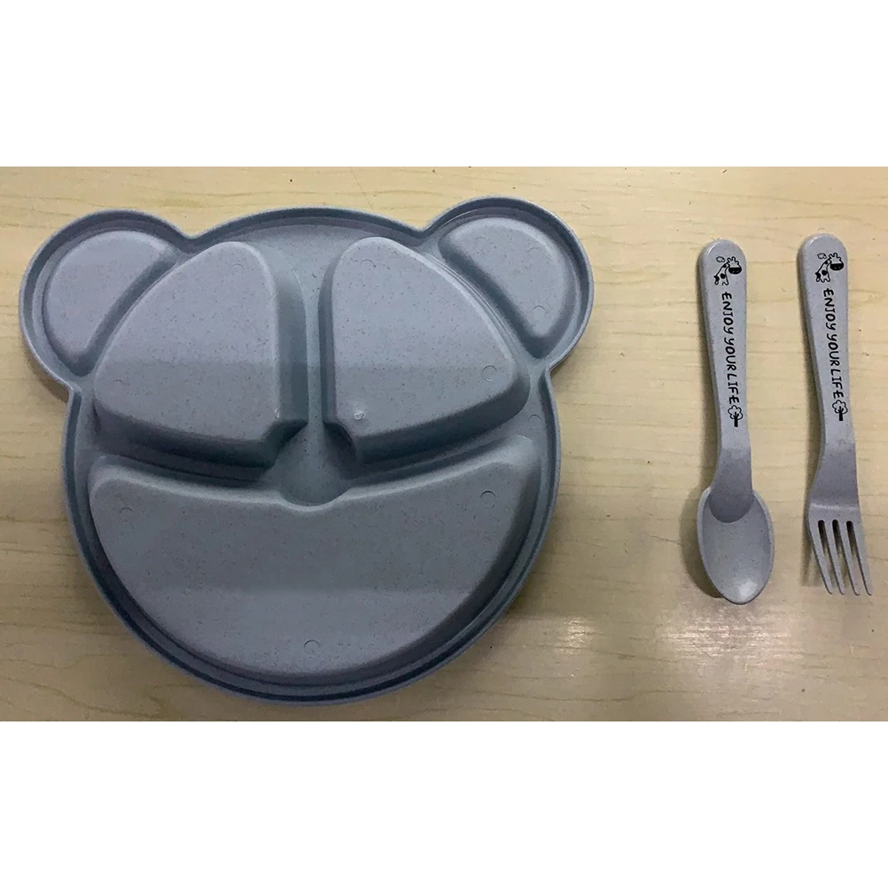 

3pcs Dining Tray Wheat Straw Plates with Dividers Tableware Small Bowls Eco Friendly Durable Easy Clean Infant