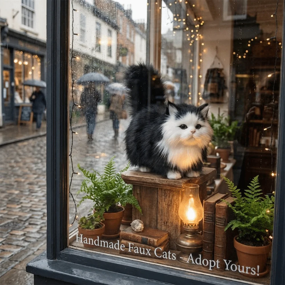 

Искусственная миниатюрная плюшевая игрушка-кошка, пушистая мягкая плюшевая игрушка-котенок, кукла из искусственного меха, настольное украшение, имитация кошки