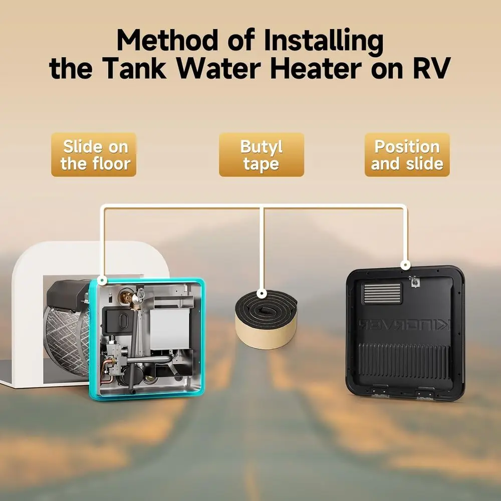 باب سخان مياه RV مقاس 15 × 15 بوصة | الصلب المجلفن | أسود #4
