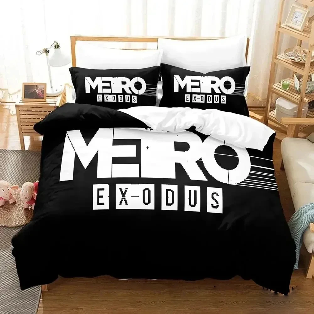 

3D Print Game Metro Exodus Bedding Set Duvet Cover Bed Set Quilt Cover Pillowcase Comforter king Queen Size Boys Adult Bedding