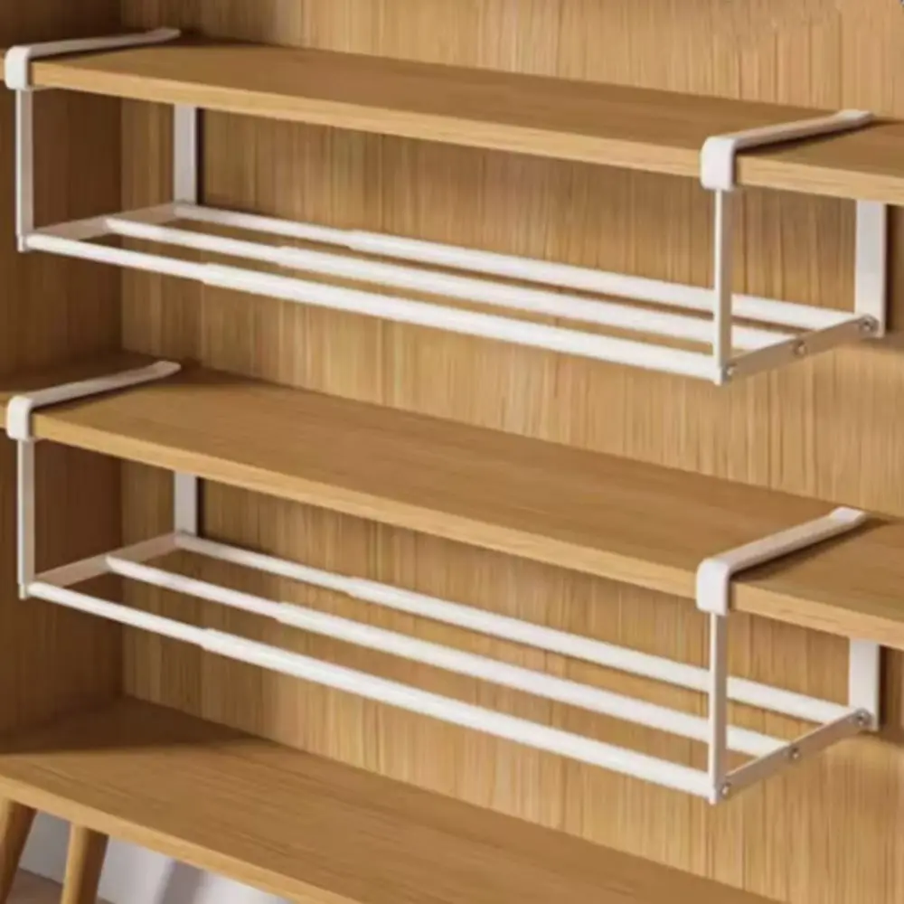 Space Saving Metal Shoe Rack Adjustable Extendable Expandable Shelf Layered Shelf Efficient Shoe Organizer Bathroom Storage