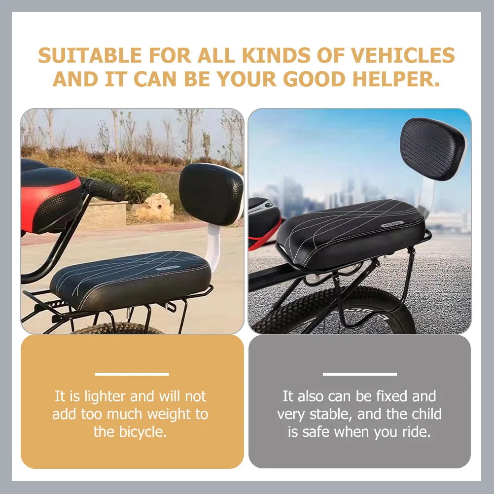 

Comfortable Bike Rear Seat for Kids High-Class Sturdy Build Wide Upholstered Seat Professional Grade Safety Reliable Mounting