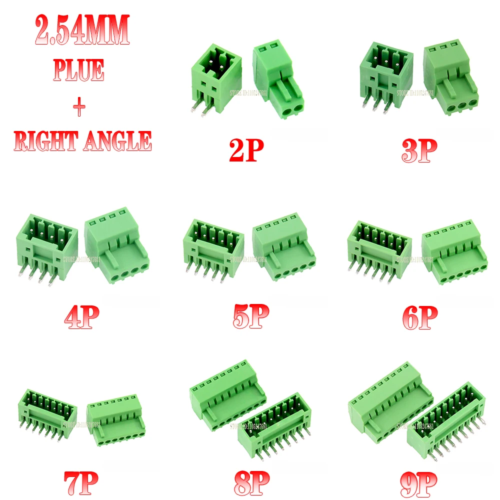 5/10pcs 15edg 2.54 Mm Kf2edg Pcb Screw Terminal Block Connector Right Angle/straight Needle Plug Pin Header Socket 2/3/4/10 Pin