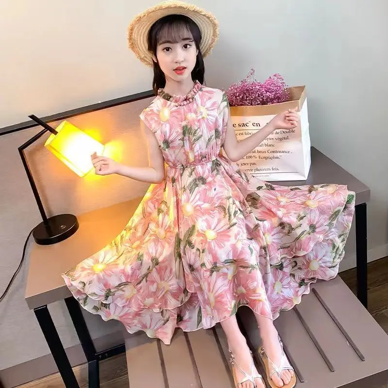 

3-9T summer children kids fashion cute sleeveless dress