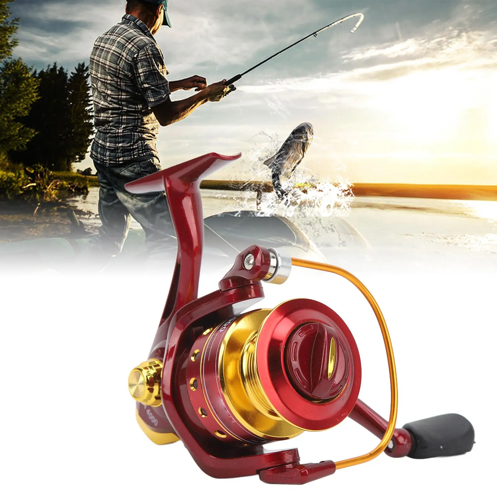 Fishing Reel with 8 Bearings, Comfortable Grip & Integrated Molding - Strong 5.2:1 Gear Ratio for camping