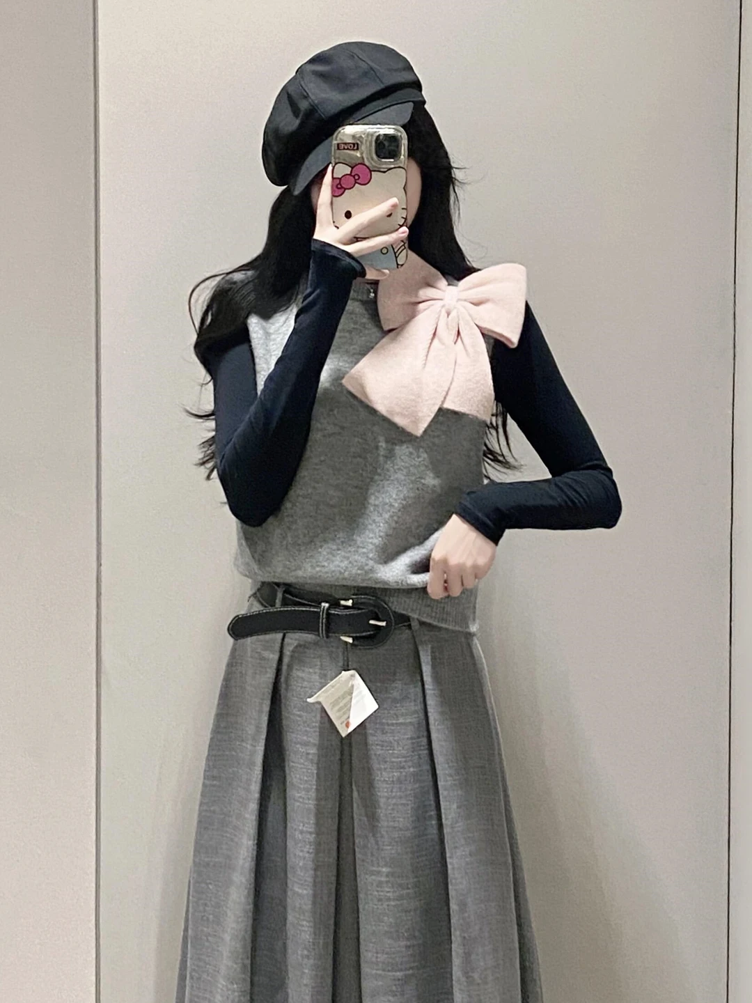 

Вязаный свитер с милым узлом, жилет, женская верхняя одежда, осенний многослойный свитер Miu Sle ay College Faion 553672