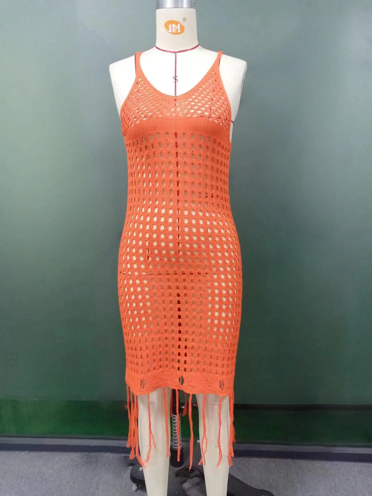 2024 nova saia feminina cor sólida sexy malha oco praia biquíni maiô cobrir roupas de proteção solar