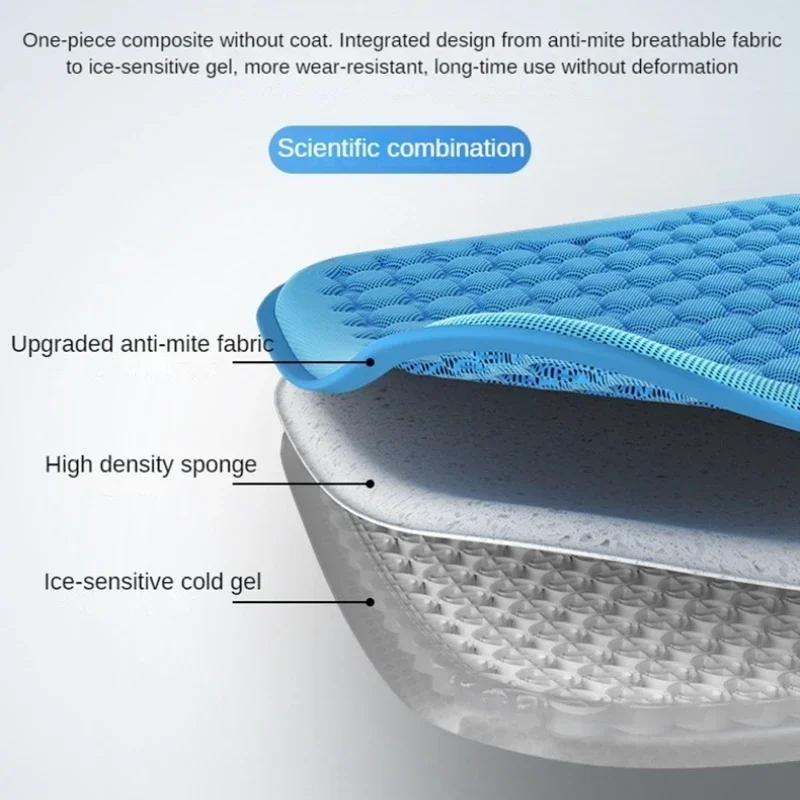 Gel Cushion Summer Ice Cushion Chair Cushion Home Office Sedentary Ventilated Silicone Cool CushionHoneycomb Car Seat Cushion