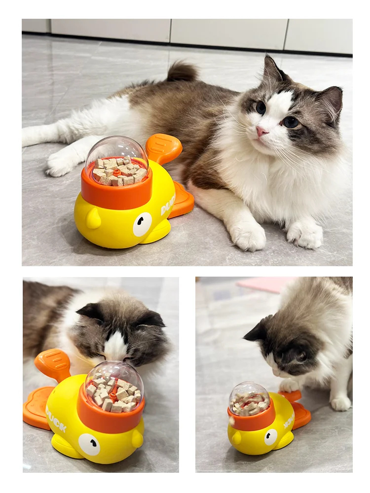 Enten-Leck-Futterspender, Katzenspielzeug, Selbstbeschäftigung, Langeweile-Linderung, Interaktiver Leckerli-Spender, IQ-Training, Slow-Feeder-Puzzle – Detail 8