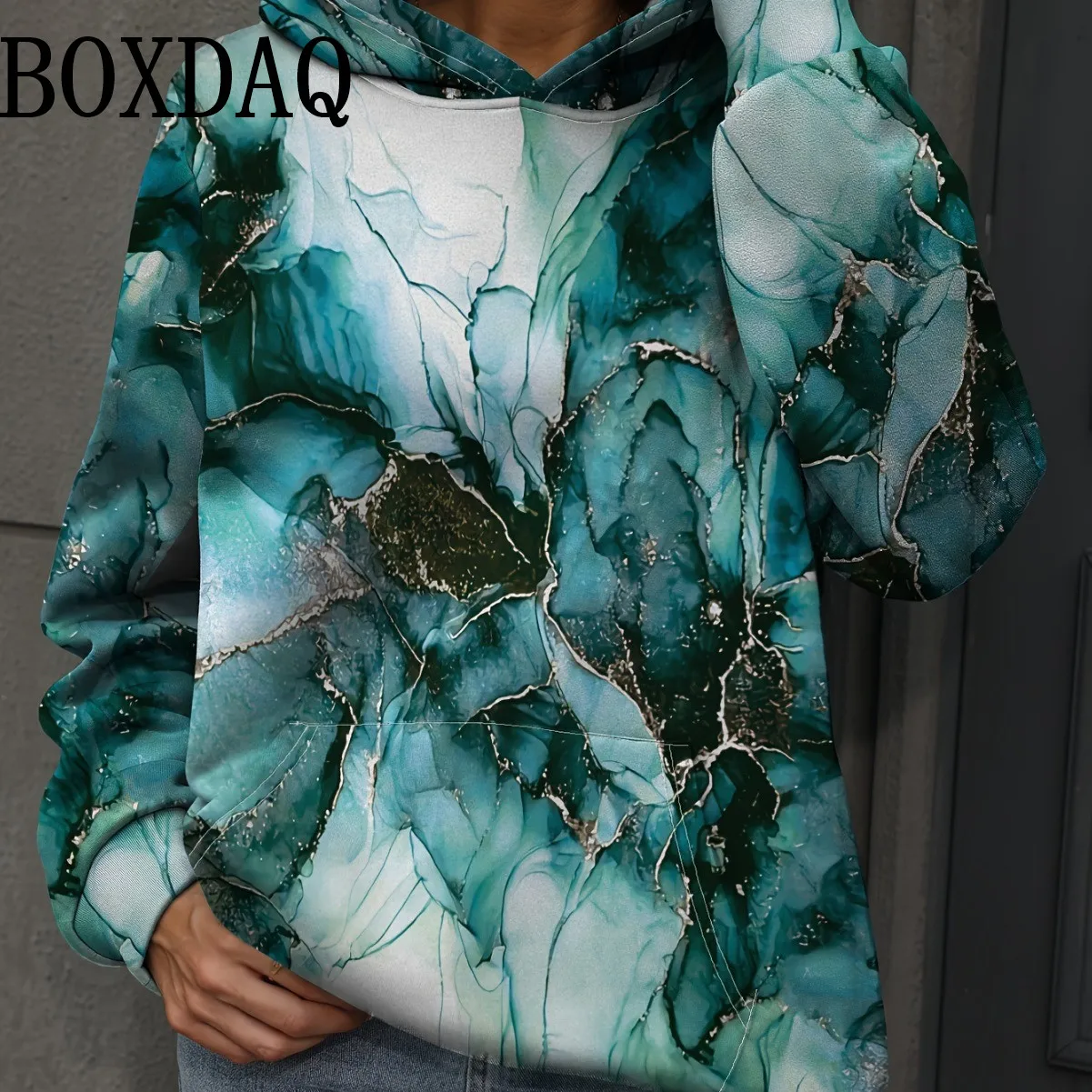 Autumn Marble Gradient 3D Print Hoodies Winter Women Fashion Casual Pockets Sweatshirts Loose Hoodie Pullover Tracksuit Clothing