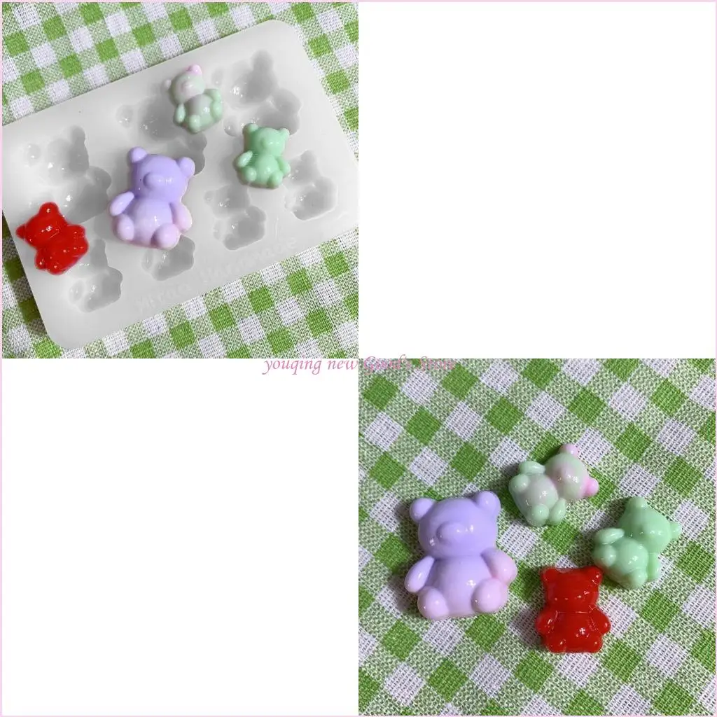 

57QA Силиконовые формы для украшений Формы для рукоделия Пресс-формы из смолы в форме маленького медвежонка