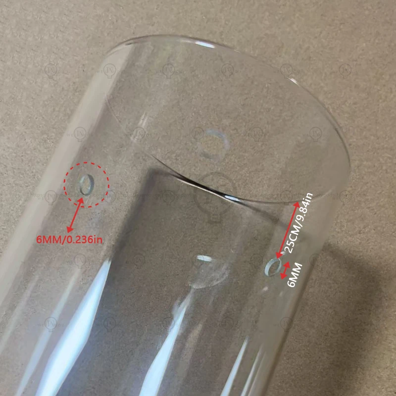 Clear round Cylinder Glass Shade Replacement for Candlestick Lamp Transparent Long Tube Glass Lampshade for Lighting Parts