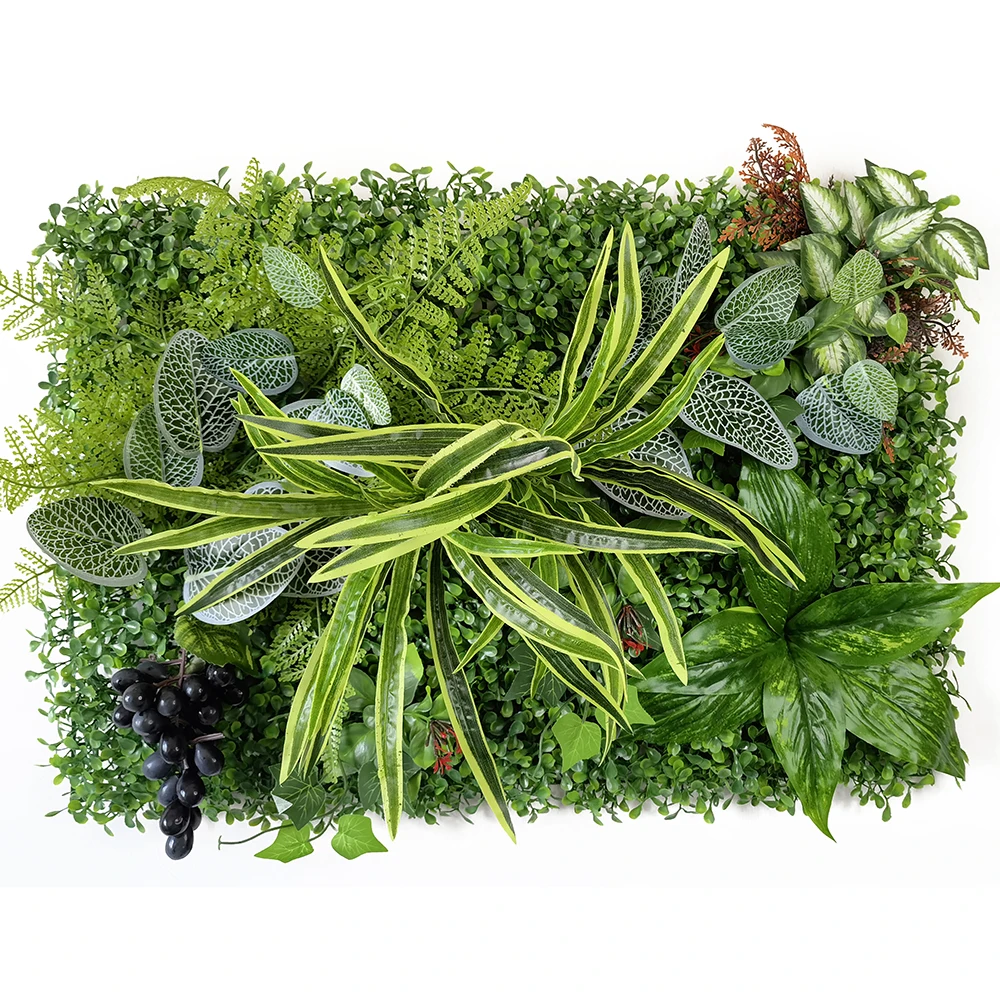 Artificial Plant Grass Wall Panel With  40 * 60CM Green Background Suitable For Outdoor Indoor Garden And Home Green Decoration