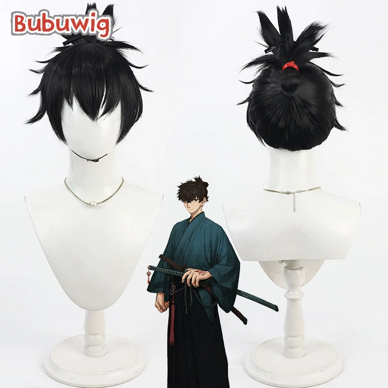 

Bubuwig синтетические волосы Samurai Remnant косплей парики игра Fate Samurai Remnant Хэллоуин короткий черный парик с хвостиком термостойкий