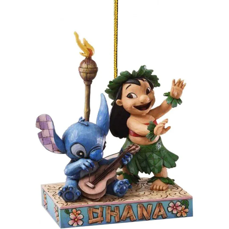 2D Disney Lilo & Stitch Christmas Tree Pendant Cartoon Kawaii Stitch Acrylic Ornaments Party Supplies Kids Toys Birthday Gifts R