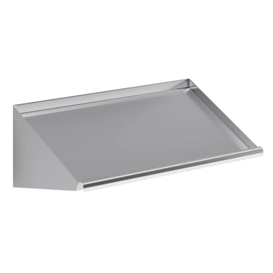 Wall Mounted Slanted Rack Shelf for Kitchen Use, 304 Stainless Steel, Silver, Corrosion-Resistant with Drain Outlet