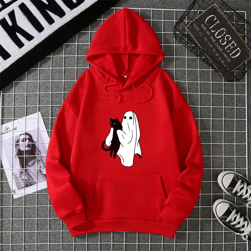 هالوين الطباعة الجرافيكية الخريف والشتاء القطن الخالص الرجال والنساء هوديس عارضة في الهواء الطلق الشارع الرياضة التدريب العلامة التجارية