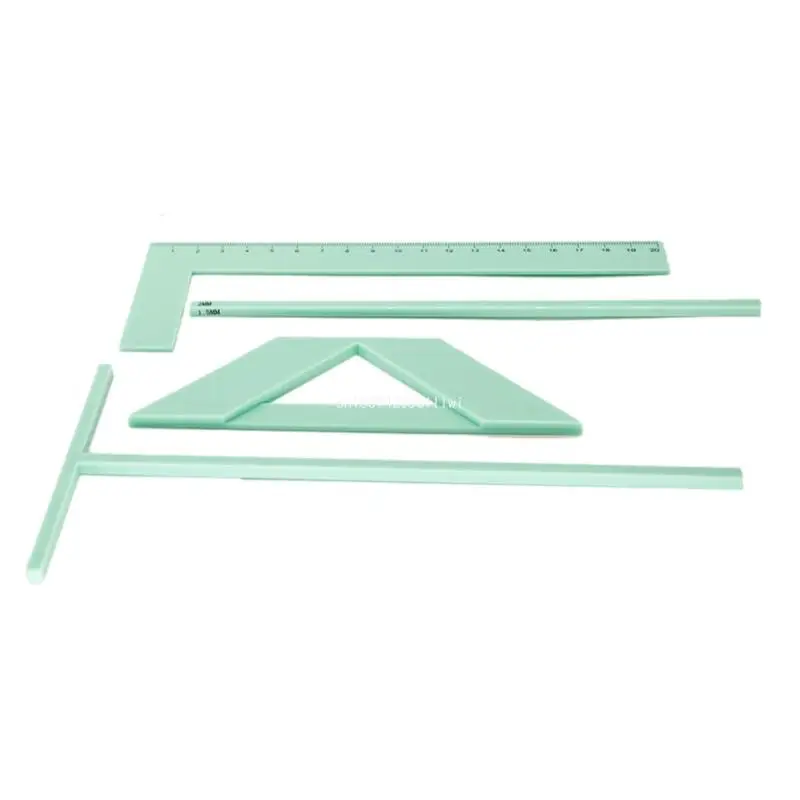 L Ruler, T Ruler, Spacing Guide, Corner Cutting Square and Carrying Case Set Dropship