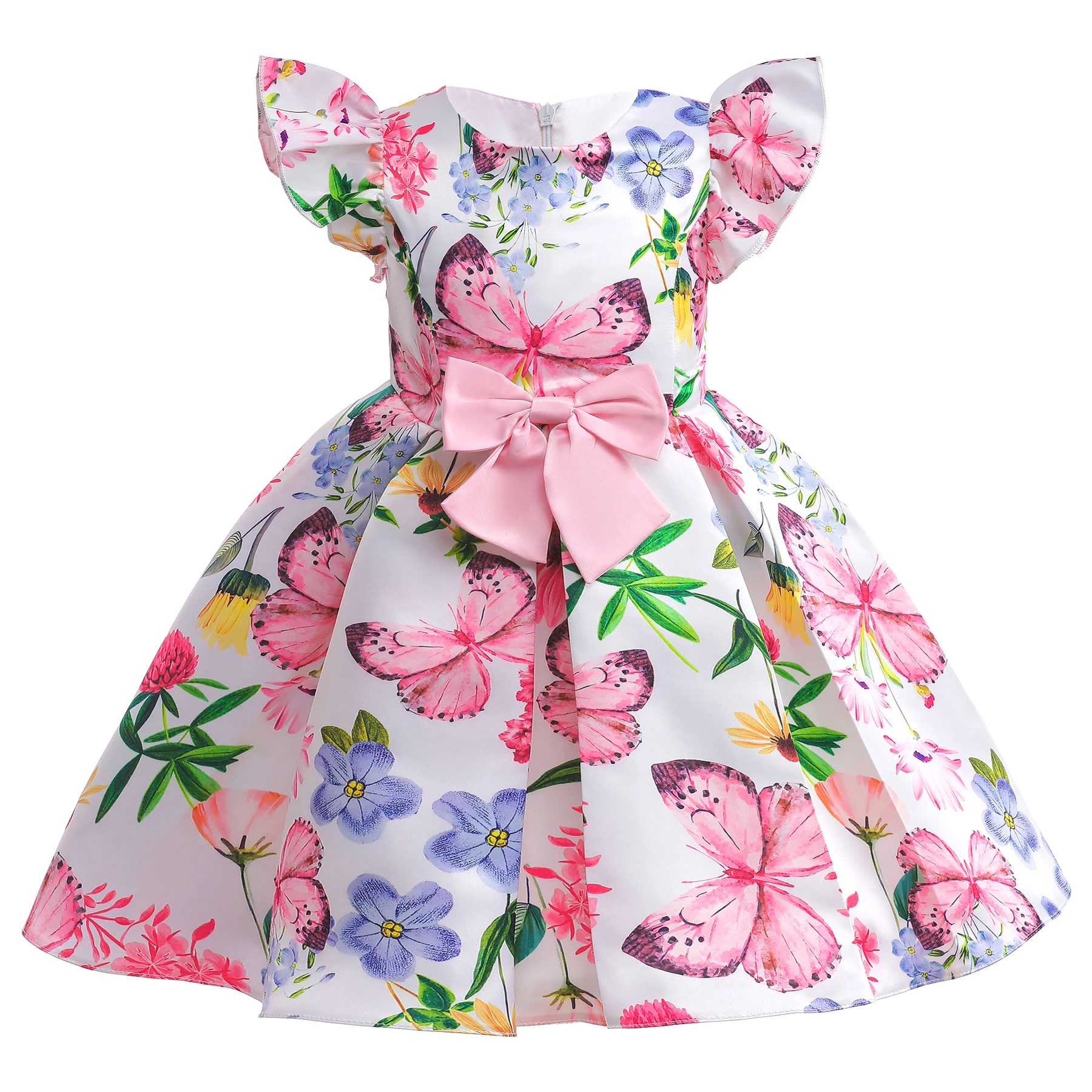 

2-10 Years Girls Kids Flower Print Dresses Little Children Floral Princess Frock Party Casual Dress