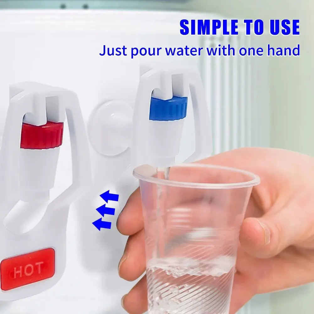 1/2Pcs Replacement Parts Water Dispenser Faucet Push Type Water Tank Drinking Fountain Valve Plastic Red Hot Blue Cold