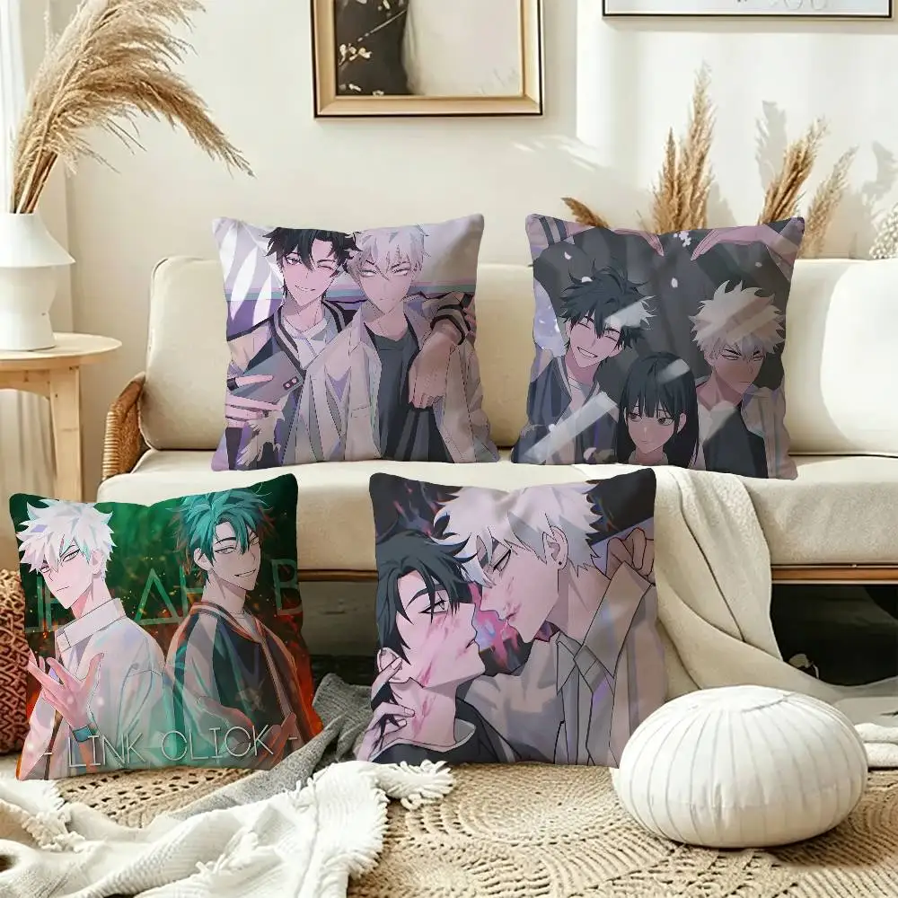 Link Click Anime Pillow Gift Home Office Decoration Pillow Bedroom Sofa Car Cushion CoverPillow Case