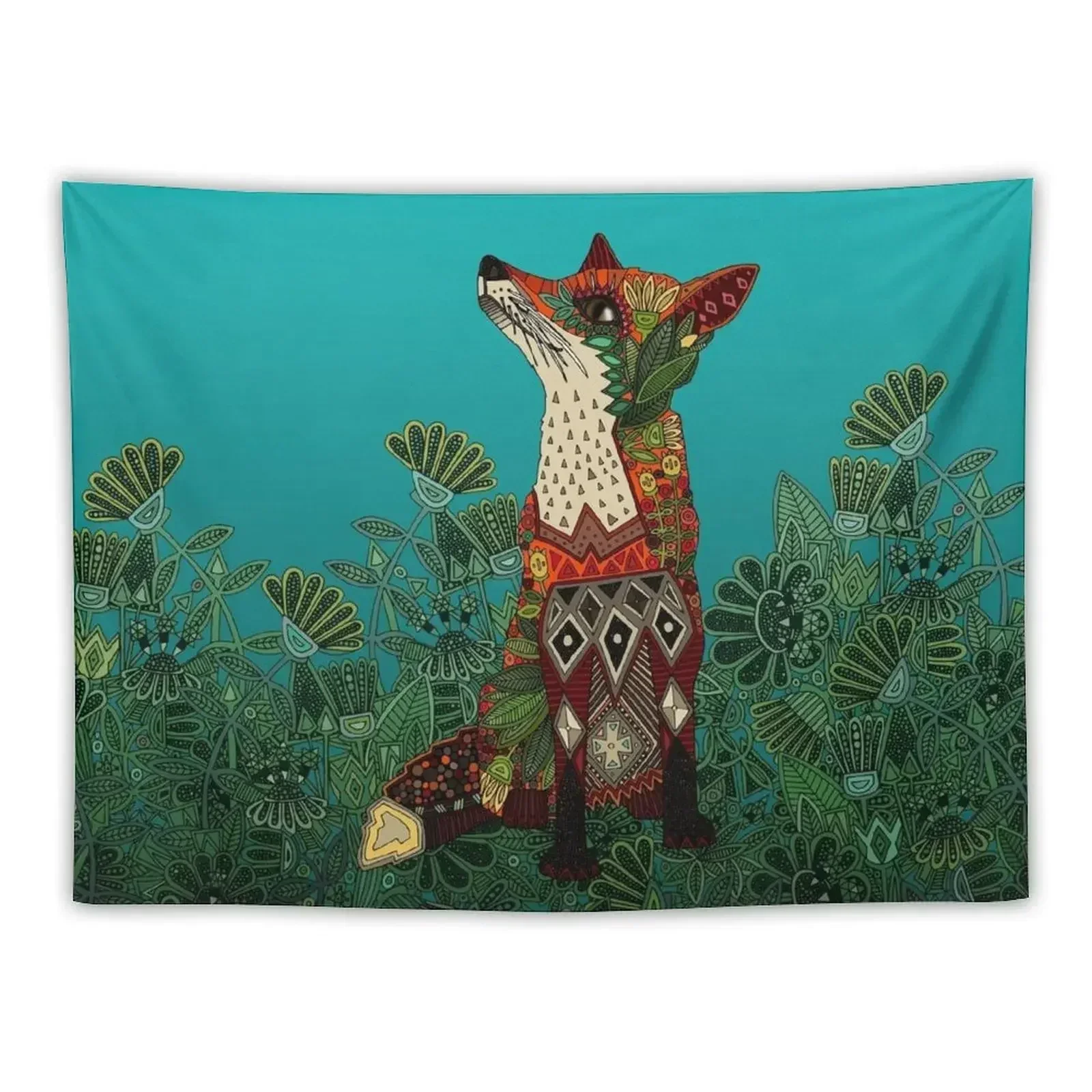 

floral fox Tapestry Decoration Wall Wall Art Tapestry