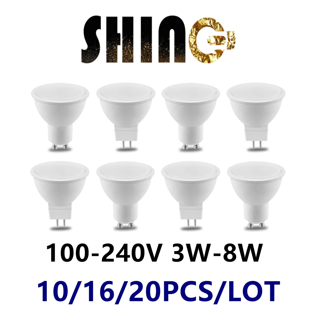 

Factory direct LED spot light MR16 GU10 3W-8W 110V 220V 3000K-6000K is suitable for study kitchen instead of 100W halogen lamp