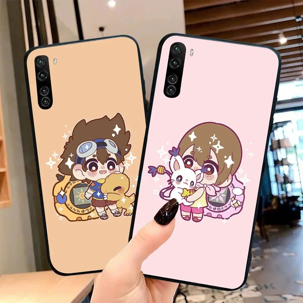 Anime D-Digimon-s Mobile Cell Phone Case for OPPO Find X5 X3 X2 A93 Reno 8 7 Pro A74 A72 A53 Black Soft Phone Cover Funda