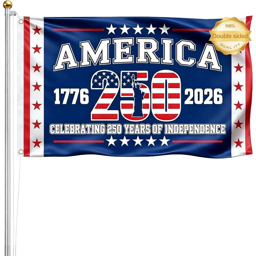 250 Anniversary Flag 3x5 Ft Outdoor - Double Sided Flag 1776-2026 for Garden, Yard, Porch Patriotic Home & 4th of July Decor