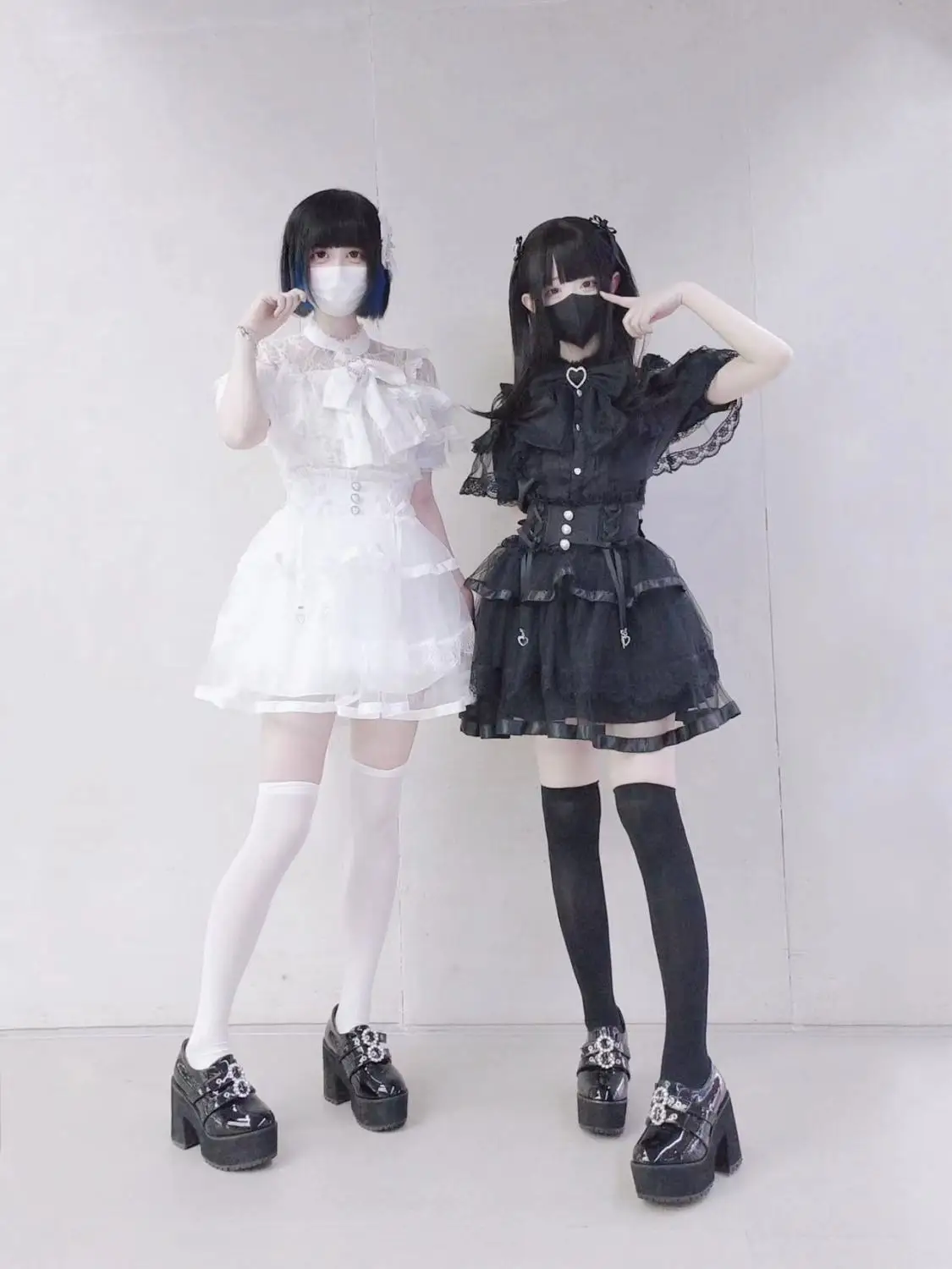 

Onalippa 2025 New Japanese Landmine Lolita Bow Subculture Cute Solid Color Lace Long Short Sleeved Shirt Y2K 2000s Clothes