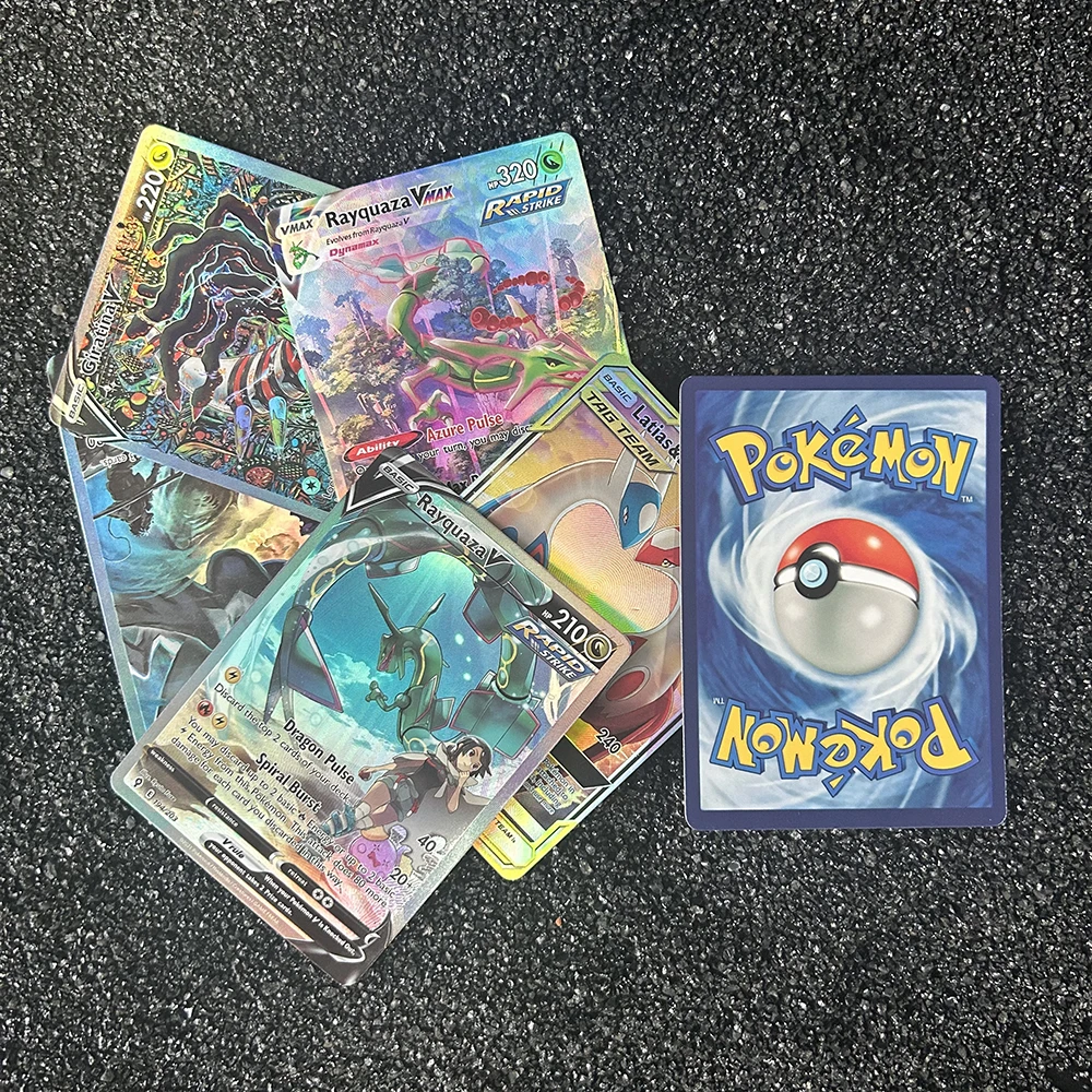 Anime PTCG Legendary Collection Karty Latios Latias Giratina Lugia Rayquaza VMAX Gx Hobbie Rzadkie Karty Kolekcjonerskie Karty do Bitew Zabawki Prezenty