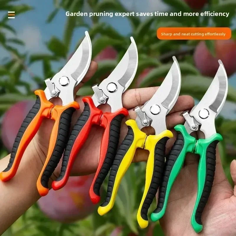 Straight Head Pruning Shears Non-slip HandleStainless Steel Outils Manuels Household Bonsai Garden Scissors Pruing Shear