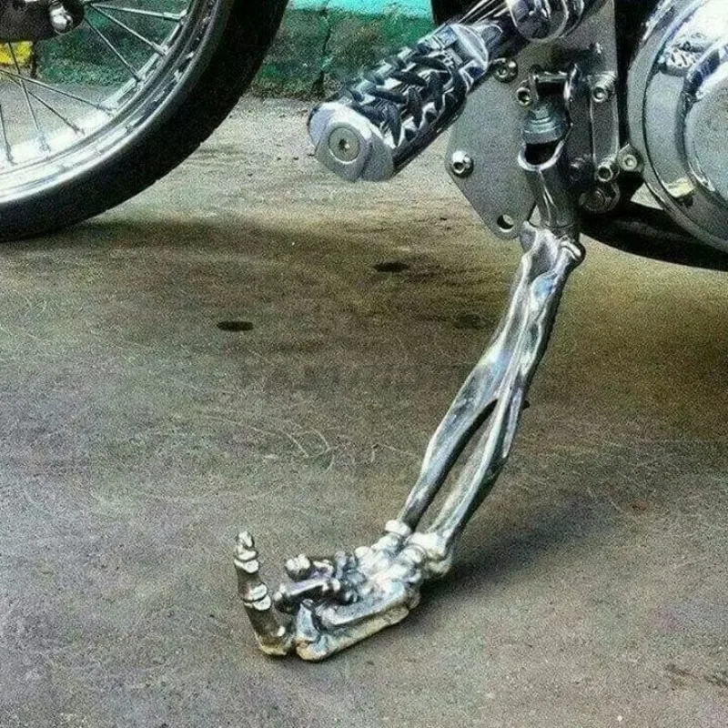 Alloy Funny and Challenging Creative Vertical Middle Finger  Metal Motorcycle Stand Motorcycle Kickstands Easy to Install