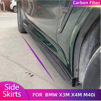 Car Side Skirts Body Kit For BMW X3M X4M M40i Sport Utility 4-Door 2019-2021 Carbon Fiber Side Door Bumper Skirts Apron