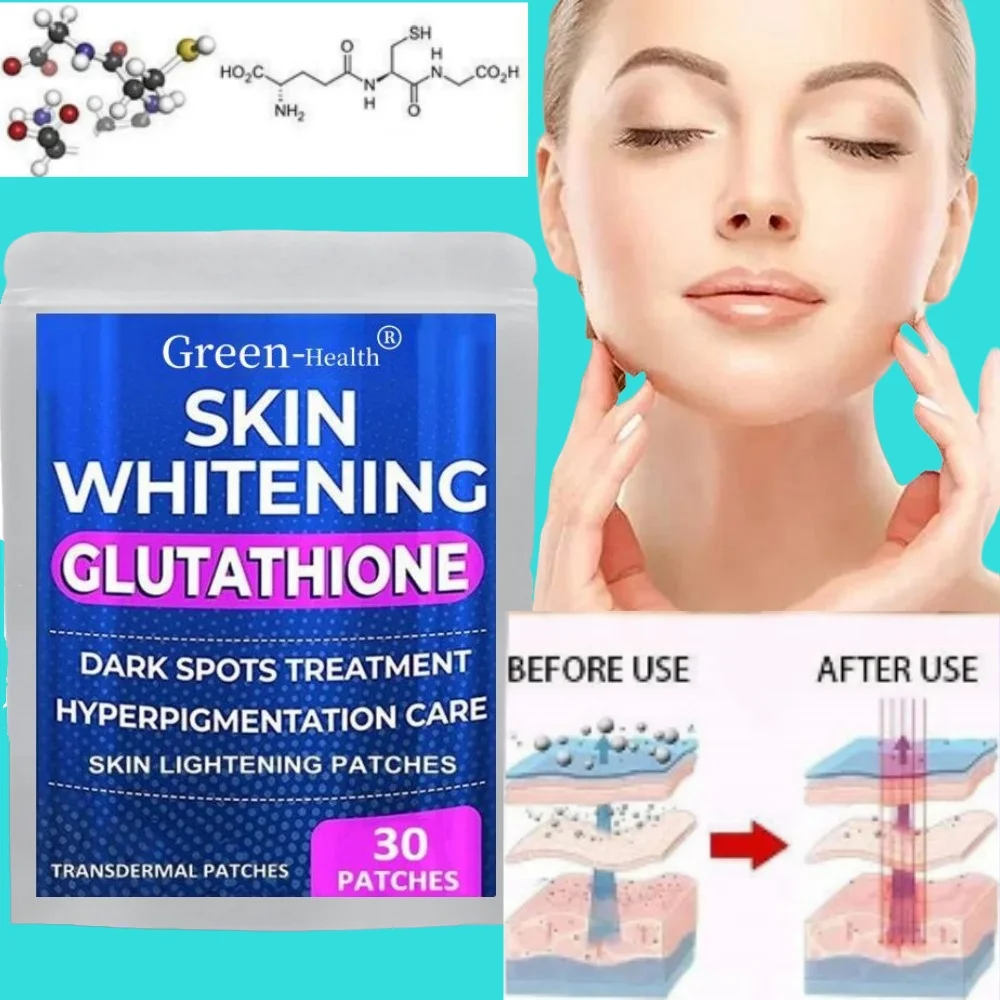 

30 пластырей GLUTATHIONE, трансмические пластыри, отбеливание кожи, антиоксидант, антивозрастной витамин С